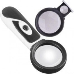 LUPA DE MANO DOBLE AUMENTO CON LED