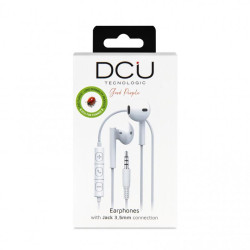 AURICULARES ESTEREO CON CABLE Y MICRO  DCU BLANCOS