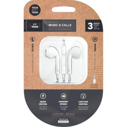AURICULARES ST  CABLE JACK 3 5mm TEC1001 BLANCOS