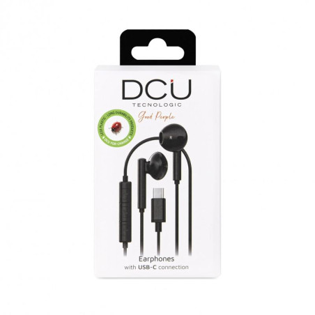 AURICULARES ESTEREO MICROFONO NEGROS TIPO-C DCU