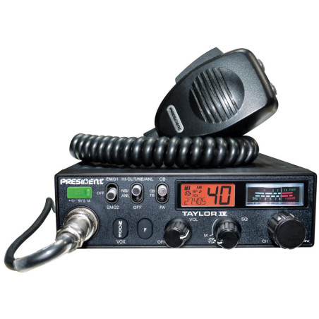 PRESIDENT TAYLOR IV EMISORA CB AM/FM DISPLAY COLOR