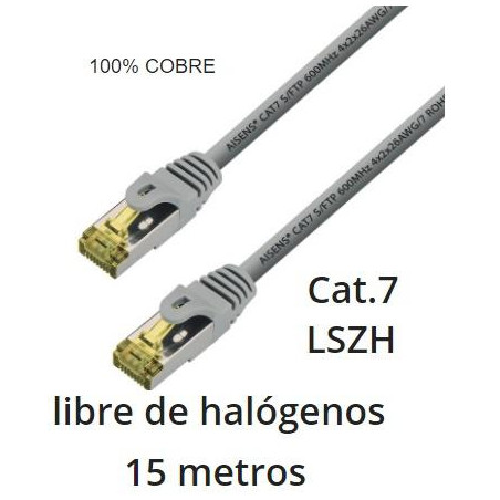 LATIGUILLO RJ45 FTP CAT 7 15M GRIS LSZH COBRE
