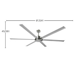 VENTILADOR TECHO SANSON NIQUEL 214CM 6 ASPAS