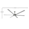 VENTILADOR TECHO SANSON NIQUEL 214CM 6 ASPAS