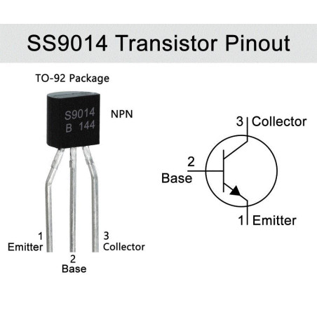 TRANSISTOR S9014 NPN ENCAPSULADO TO92