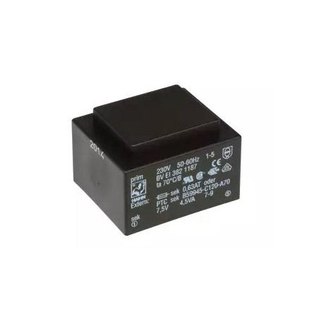 TRANSFORMADOR ENCAPSULADO 230VCA - 7 5VCA 4 5VA