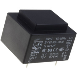 TRANSFORMADOR ENCAPSULADO 230VCA - 7 5VCA 4 5VA