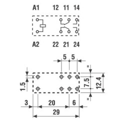 RELE 230V AC 2 CTOS 8A 5MM FINDER