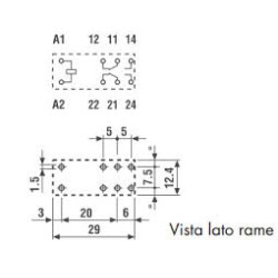 RELE 12V AC 2C 8A RT 5MM FINDER 