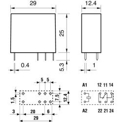 RELE 24VCC 2 CIRCUITOS 8A FINDER