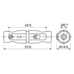 PORTAFUSIBLES AEREO PARA FUSIBLE 5X20mm NEGRO