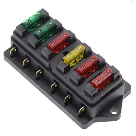 CAJA DE FUSIBLE DE CUCHILLA DE 6 VIAS