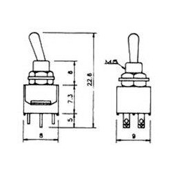 INTERRUPTOR MINI 6 PATAS 2 POSICIONES