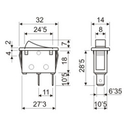 INTERRUPTOR BIPOLAR NEGRO 16A ON-OFF