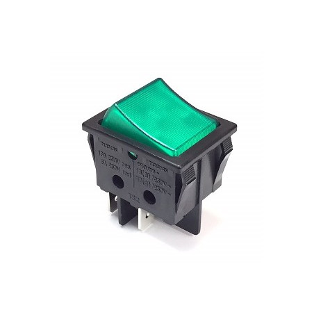 INTERRUPTOR LUMINOSO VERDE FASTON 