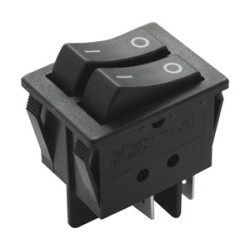 INTERRUPTOR DOBLE TECLA NEGRO FASTON 16 A 250V