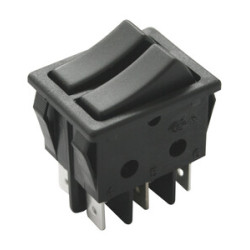 INTERRUPTOR DOBLE TECLA UNIPOLAR NEGRO