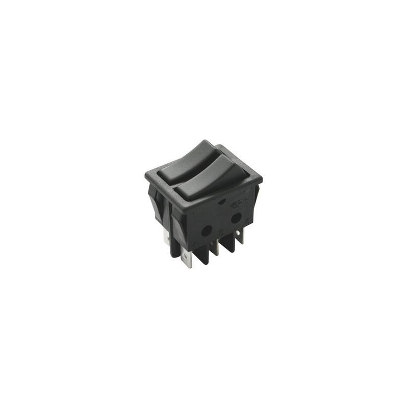 INTERRUPTOR DOBLE TECLA UNIPOLAR NEGRO INTERRUPTOR DOBLE TECLA UNIPOLAR NEGRO