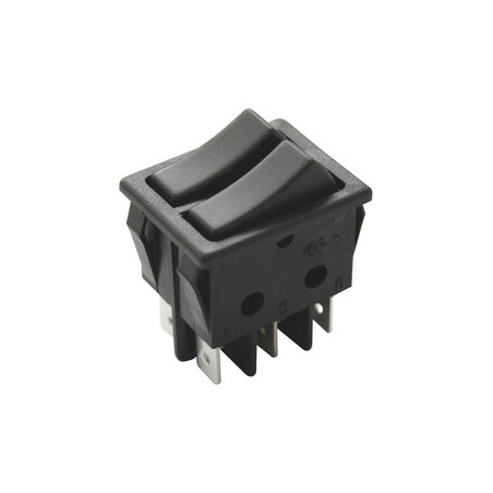 INTERRUPTOR DOBLE TECLA UNIPOLAR NEGRO