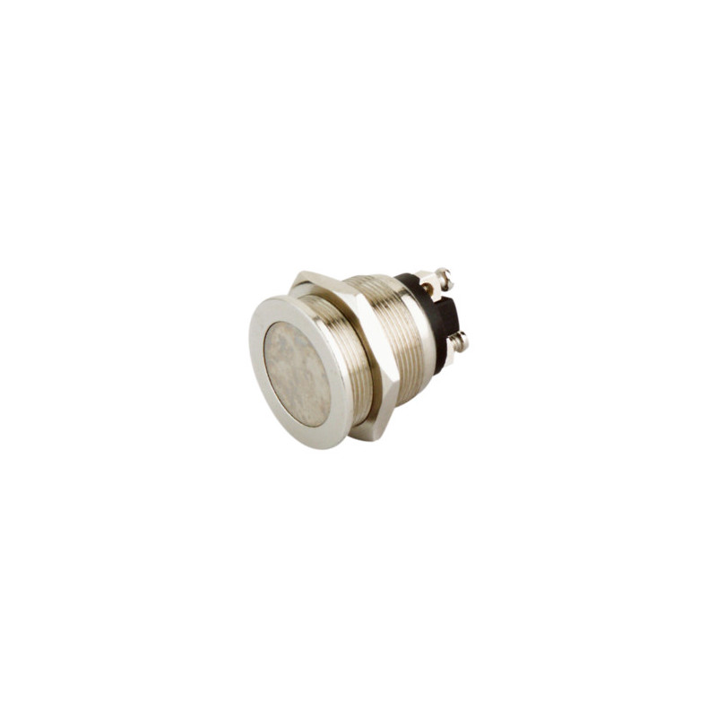PULSADOR ANTI-VANDALICO PLANO CROMADO Ø 22mm