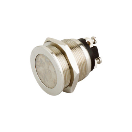 PULSADOR ANTI-VANDALICO PLANO CROMADO Ø 22mm