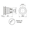PULSADOR ANTI-VANDALICO PLANO CROMADO Ø 22mm