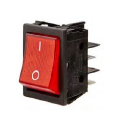 INTERRUPTOR LUMINOSO BIPOLAR 4 FAST-ON ROJO 230V