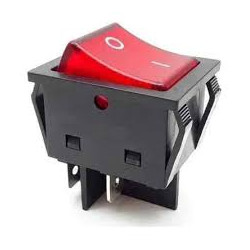 INTERRUPTOR LUMINOSO BIPOLAR 4 FAST-ON ROJO 230V