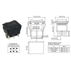 INTERRUPTOR BASC  EMP  16A/250VAC DP3T ON-OFF-ON