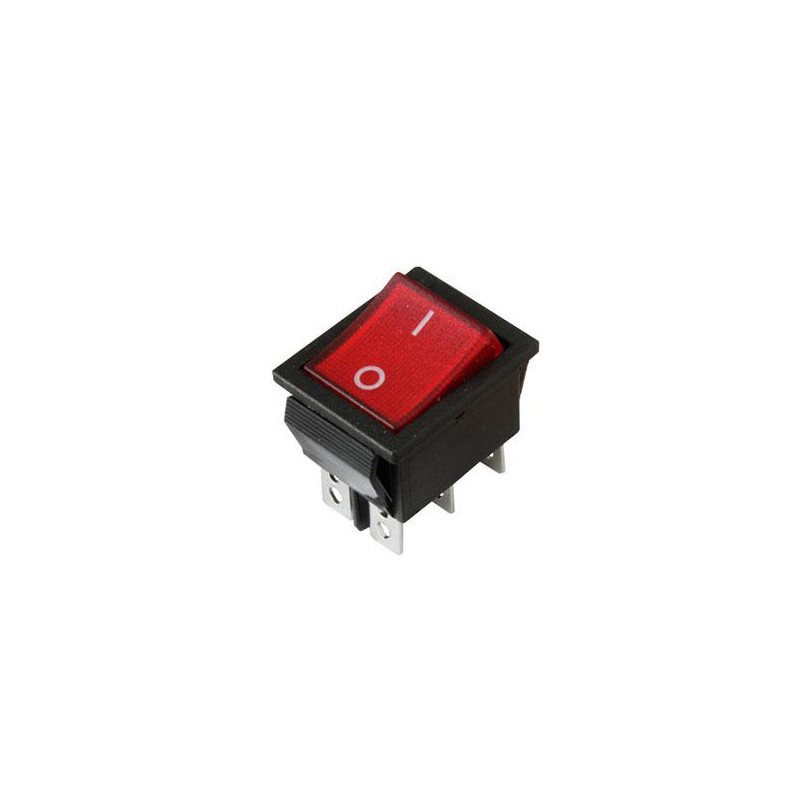 INTERRUPTOR BASC EMP ON-ON 6P 15A/250V ROJO
