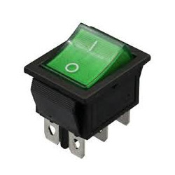 INTERRUPTOR BASC EMP ON-ON 6P 15A/250V VERDE