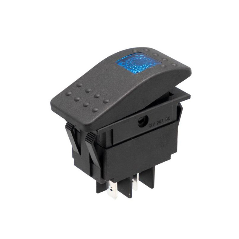 INTERRUPTOR BASCULANTE 12V 20A LUMINOSO LED AZUL