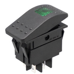 INTERRUPTOR BASCULANTE 12V 20A LUMINOSO LED VERDE