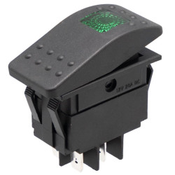 INTERRUPTOR BASCULANTE 12V 20A LUMINOSO LED VERDE