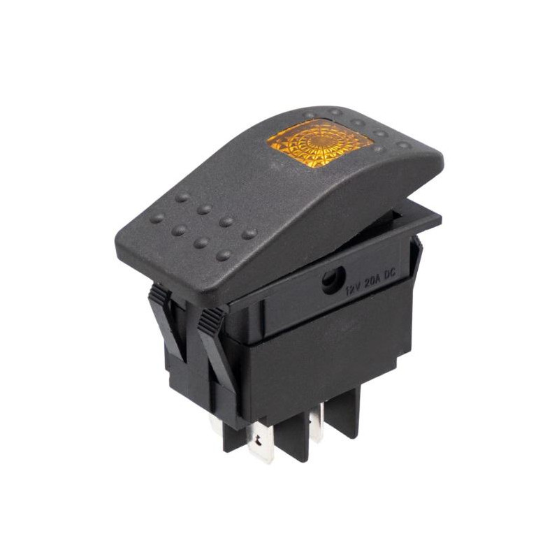 INTERRUPTOR BASCULANTE 12V 20A LUMINOSO LED AMBAR
