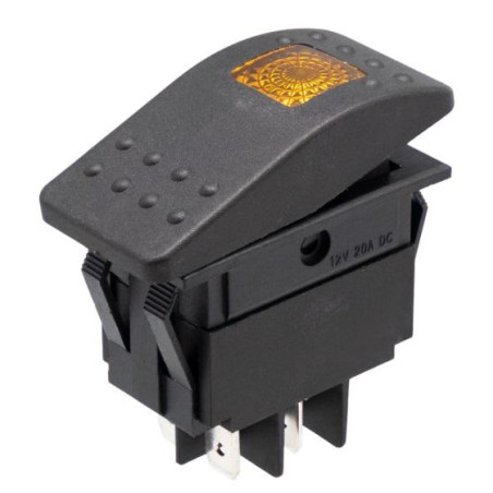INTERRUPTOR BASCULANTE 12V 20A LUMINOSO LED AMBAR