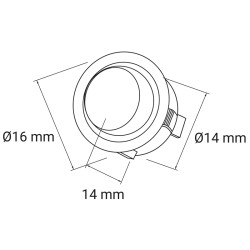 INTERRUPTOR BASC EMP  DIAM 14mm NEGRO