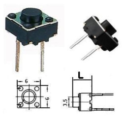 PULSADOR TACTO 6X6MM 2 PATAS ALTO 5MM