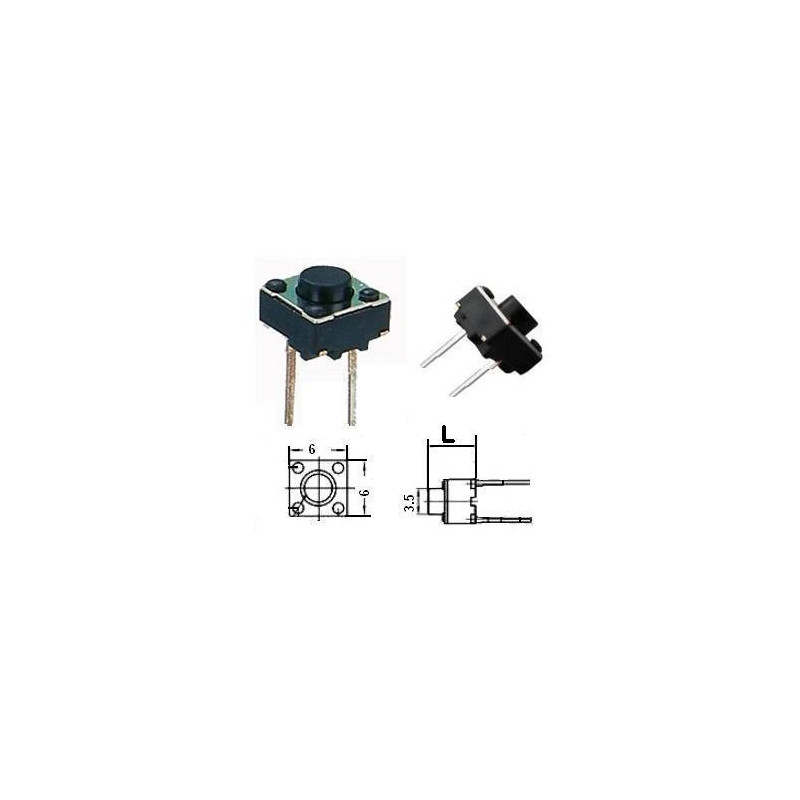 PULSADOR TACTO 6X6MM 2 PATAS ALTO 5MM