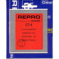 PLACA PERFORADA BAQUELITA TOPOS 77x90mm CT4