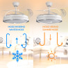 Ventilador de techo LED White Olga Ø107 cm/KIWI  CCT
