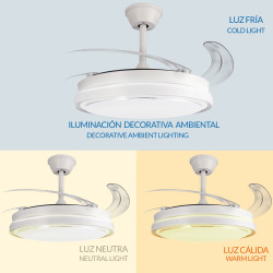 Ventilador de techo LED White Olga Ø107 cm/KIWI  CCT