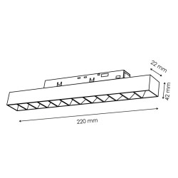 Foco LED Lumiere 12W para carril magnético Blanco 48V Serie 20mm - DSC  3000K