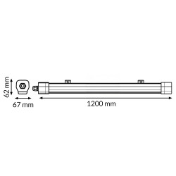 Pantalla estanca LED Burdeos 40W 1200 mm CCT  CCT