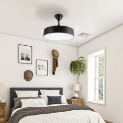 Ventilador de techo LED Messe Negro Ø107 cm  CCT