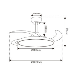 Ventilador de techo LED Paack Ø107 cm -DSC  CCT
