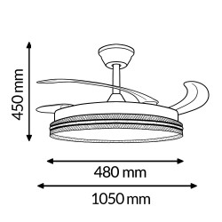 Ventilador de techo LED Black Aline Ø106 cm - DSC  CCT