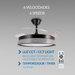 Ventilador de techo LED Black Aline Ø106 cm - DSC  CCT
