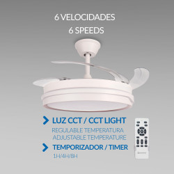 Ventilador de techo LED White Alan Ø106 cm - DSC  CCT