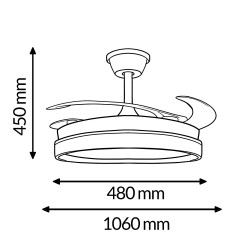 Ventilador de techo LED White Brooks Ø106 cm  CCT